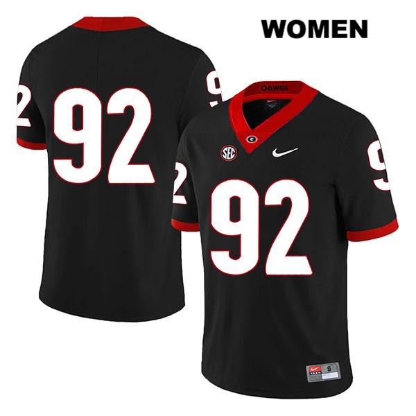 Georgia Bulldogs Women's Justin Young #92 NCAA No Name Legend Authentic Black Nike Stitched College Football Jersey CCU8656JE